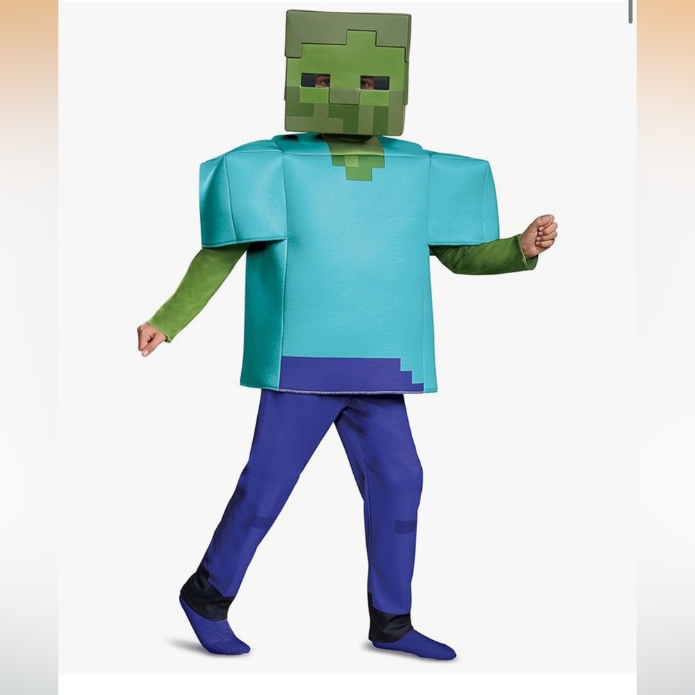 Minecraft Zombie Character Kids Costume - Teal and Blue